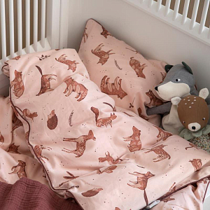 Детское постельное белье Sebra "Сумерки", пудрово-розовое, junior, 140 х 100 см
